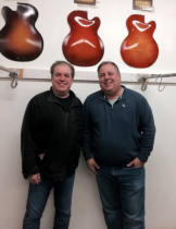 James Anthony and Howard Paul at Benedetto Guitars